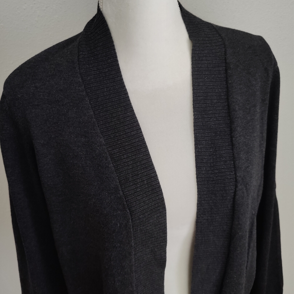 Open Front Grey Sweater - Picture 3 of 8